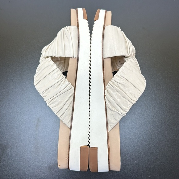 Sam Edelman Aliana Cream Bone Leather Crisscross Slip On Slide Sandals 7.5M - Picture 6 of 14